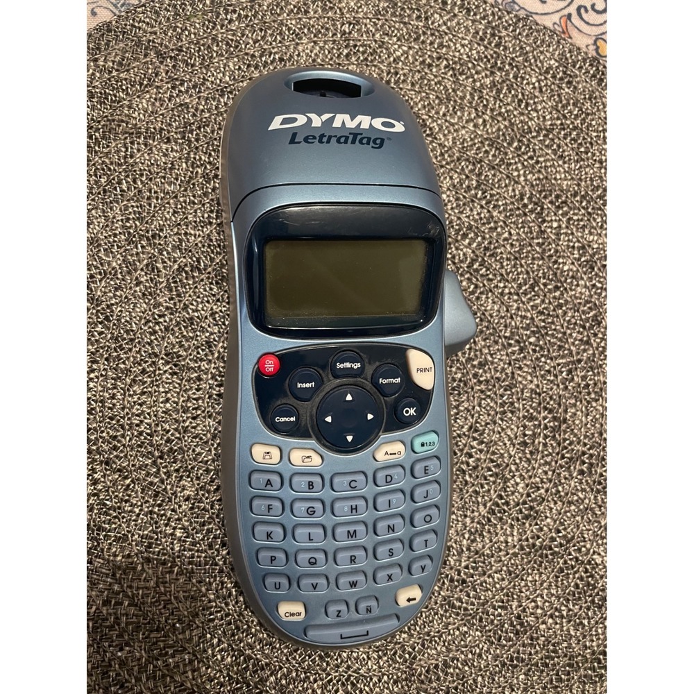 Dymo LetraTag LT-100H Handheld Label Maker Metallic Blue Thermal Printer LT100H